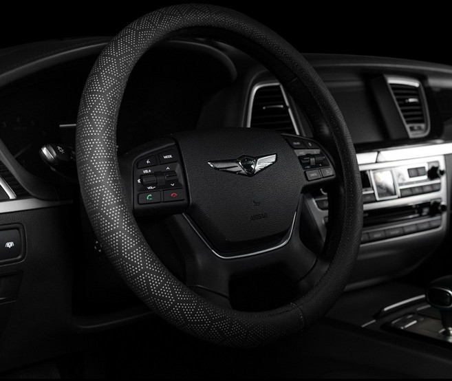 포터2 그랜드스타렉스 타공 가죽 핸들커버, 블랙