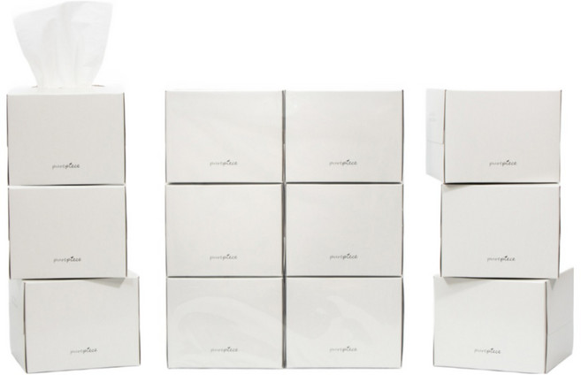 퓨어피스 먼지없는 미니각티슈, 230매, 12개