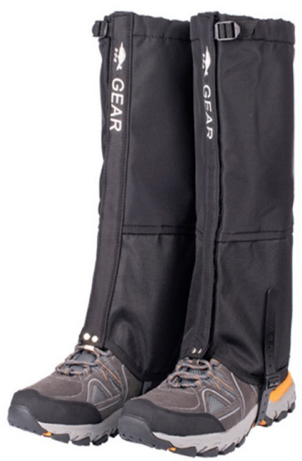 Sgirl 두꺼운 겨울 방수 방풍 기모 등산 스패츠 등산 발토시, 블랙