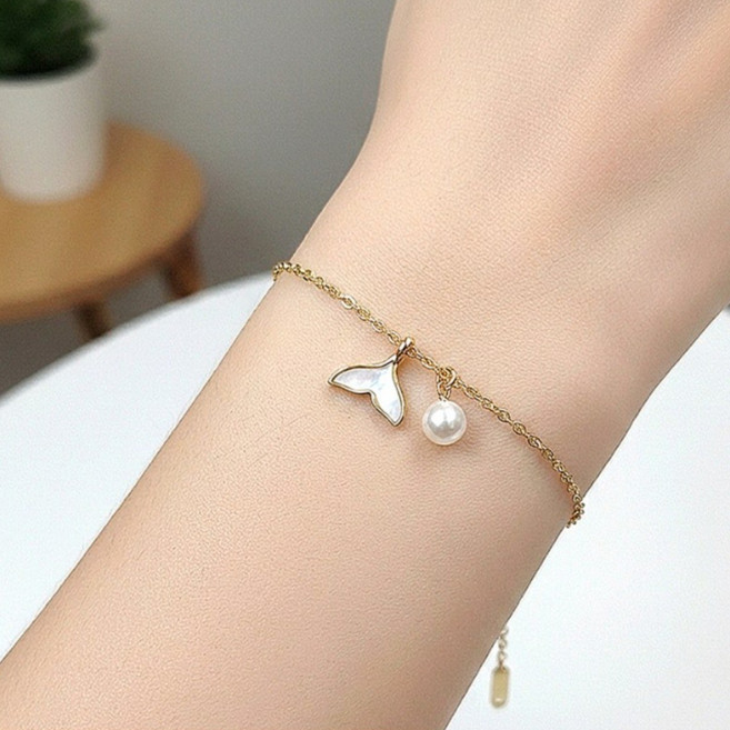 무변색 알러지방지 써지컬스틸 고래꼬리 팔찌선물 우정팔찌(선물포장가능)