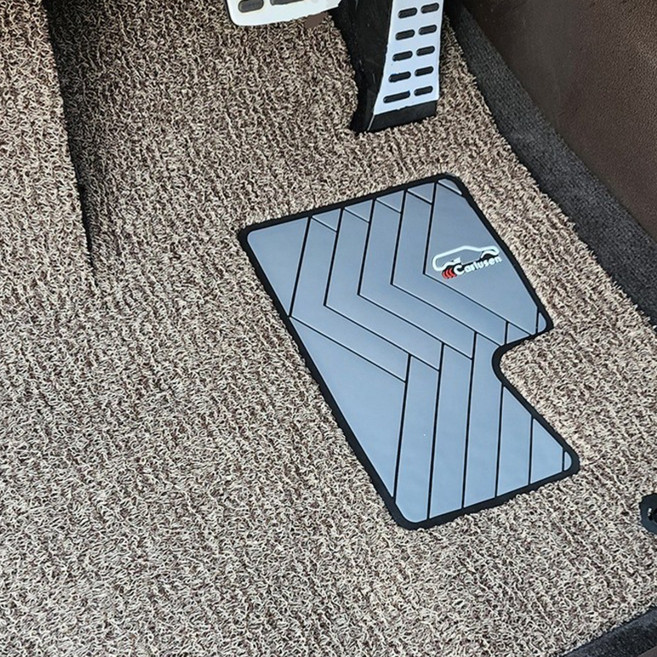 카루젠 현대 싼타페 일반 코일매트 운전석 발받침 보강 전좌석 자동차바닥매트, 운전석만, 그레이, 싼타페DM(프라임)(2열홀있음)2015후반~2018.2