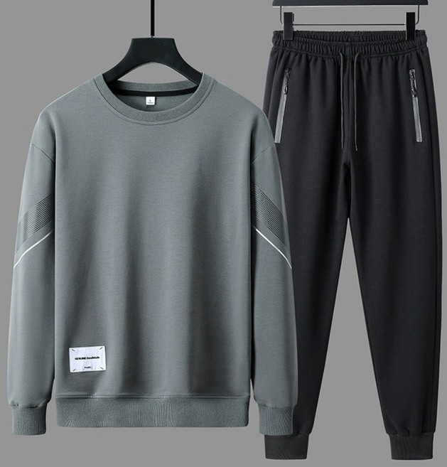 THE G&G 남성 무지 트레이닝복 가을 라운드 츄리닝맨투맨세트 운동복세트