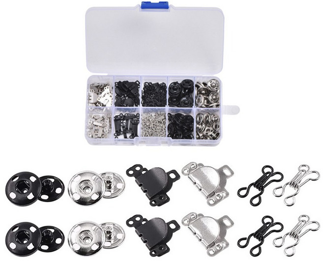 프렌티 똑딱이 단추 바지 후크 옷깃 후크 세트, 1개, 100개 1세트