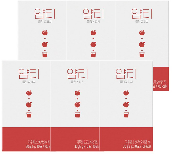 얌티 플럼 피치, 3g, 10개입, 6박스