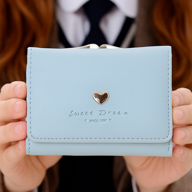 하이하 파스텔 하트 학생 3단 지갑 생일선물