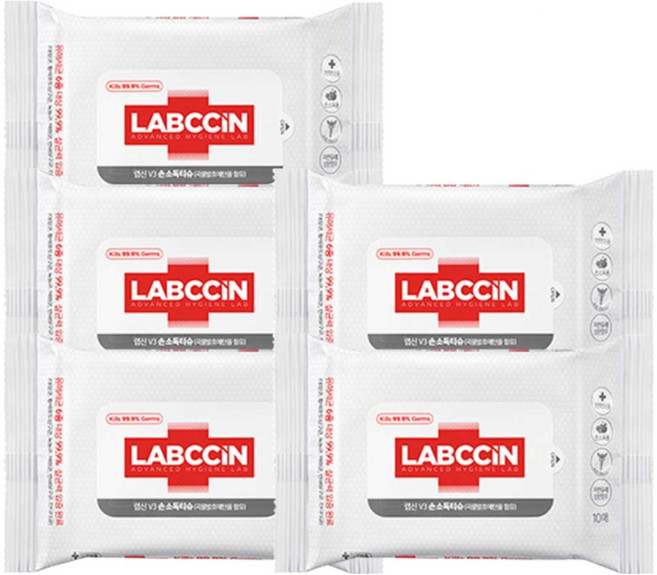 랩신 손소독 티슈, 20매입, 5개