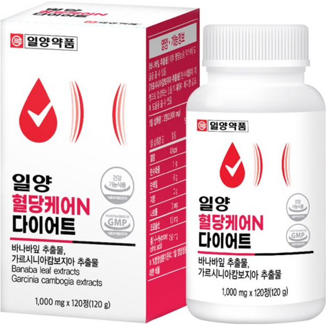 일양약품 혈당케어 N 다이어트 바나바잎 가르시니아 추출물 정, 120정, 3개