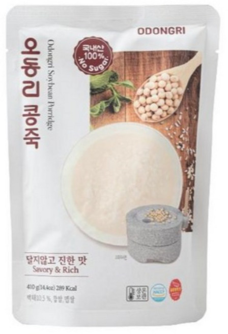 [오동리 파주콩죽] 파주장단콩과 찹쌀로 만든 무설탕 무첨가 콩죽(410g 상온보관), 1개