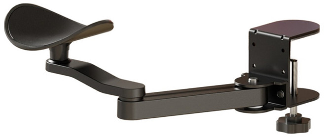 [SMTONE] 책상 팔 받침대 멀티 마우스 팔걸이 책상거치 알루미늄 합금 소재 360 도 자유회전 각도조절 사무실 책상 발받침대 팔꿈치 받침대 컴퓨터책상 마우스 팔걸이 발받침대, 블랙, 1개