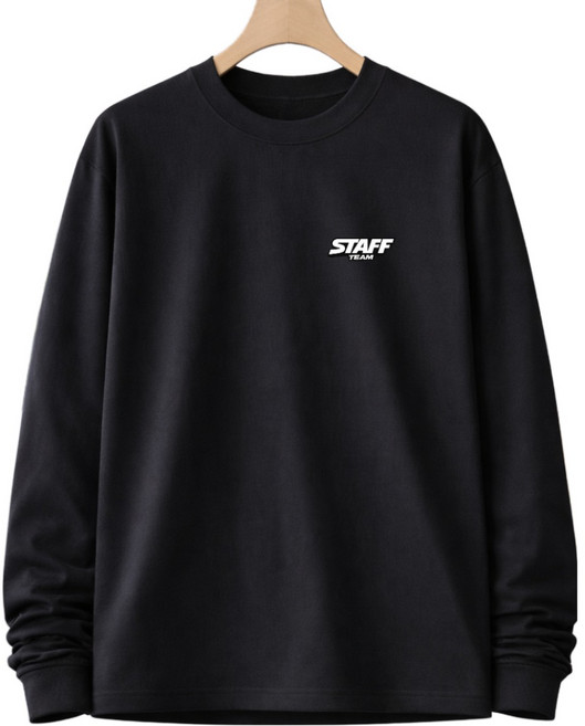 스탭 남여공용 유니폼 티셔츠 프린팅 단체티 유니폼 STAFF 긴팔 티셔츠 알바 근무복