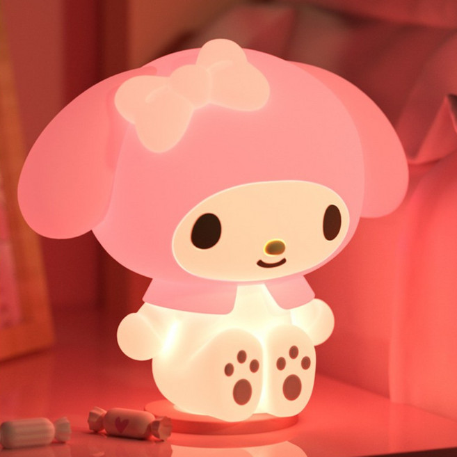캐릭터 마이멜로디 빅 무드등 말랑말랑 실리콘 조명 침실등 인테리어 수면등 방 유아 어린이, 멜로디