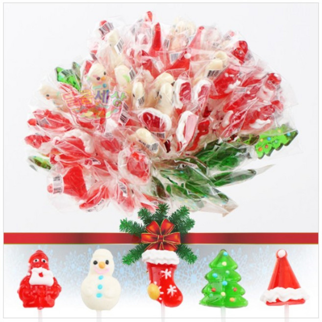 크리스마스 롤리팝9g 막대사탕 캔디, 900g, 1개