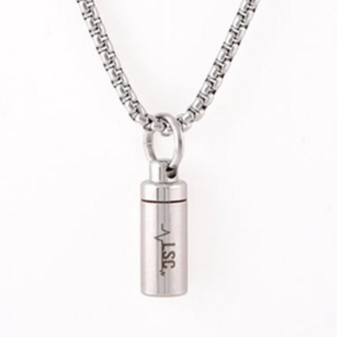 생명캡슐 S물방울목걸이 3mm65cm 각인불가 니트로글리세린 협심증 약보관, 1개