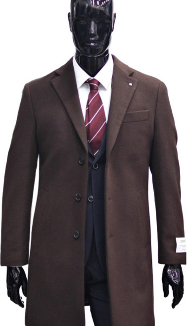 킨록 24FW 울캐시미어 버건디브라운 패딩안감 체스터 코트 FIO52