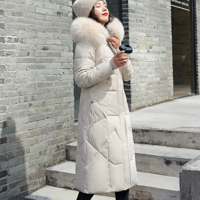 [초특가] ZAJA 여성 겨울 캐주얼 슬림핏 후드 롱패딩