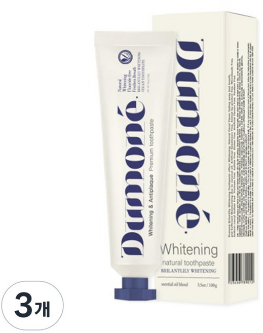 듀모네 미백 치약 입냄새제거 누렁니제거 치약, 100g, 3개