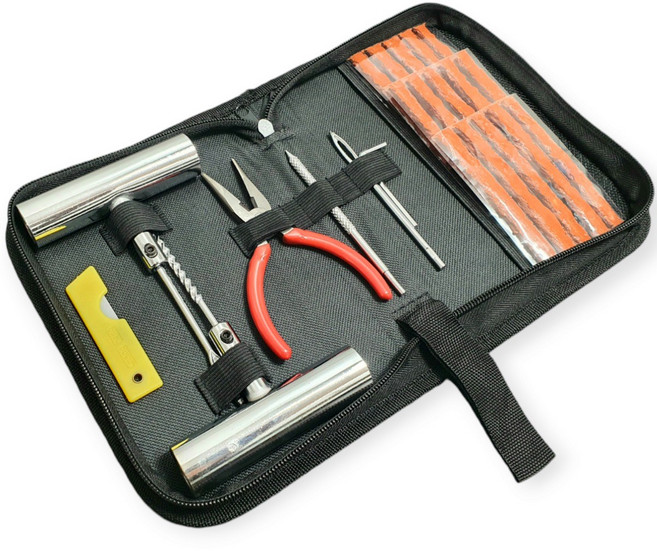 밀튼 타이어 펑크 리페어 키트(롱노우즈 플라이어+파우치 포함), 1개