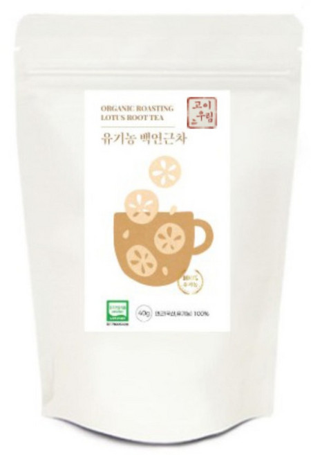 고이우림 유기농 연근차 연근차 만들기 먹는법 말린 유기농 연근 효능, 1개, 40개입, 40g