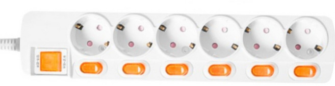 시그마 16A 개별 스위치 멀티탭 콘센트 6구 1.5m 2.5m 4.5m, 개별 6구 4.5m, 1개