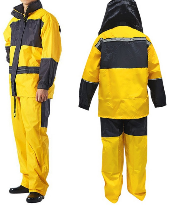 고급 회오리 우의 우비 KO-3100 안전 신사 야광띠 투피스 등산 현장 배달우의