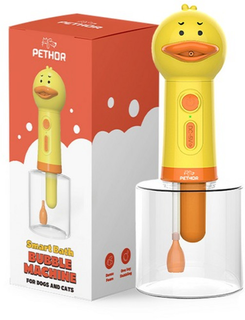 페토르 강아지 고양이 목욕 오리 자동거품기, 1개