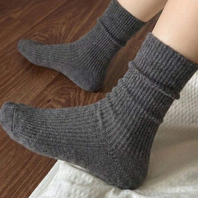 나바바 NY015 여성 소프트 데일리 골지 중목 양말 3켤레 세트