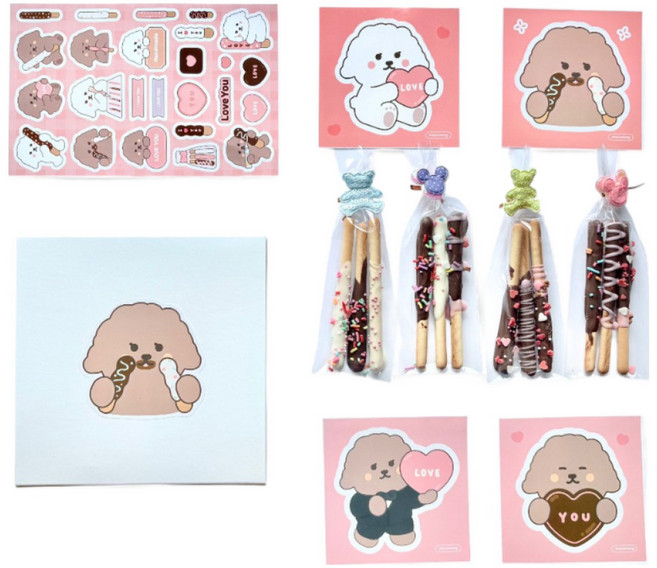 파베글라스 모카몽 막대과자 만들기 세트, 1세트, 모카몽 화이트 막대과자 만들기 세트