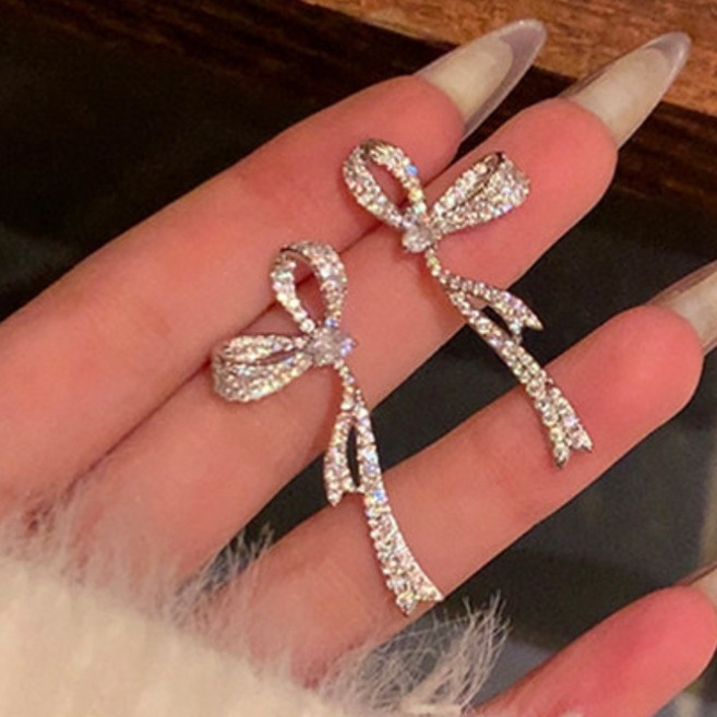 NXNA 세련된 리본 펜던트 이어링 데이트룩 추천 선물 발암물질 무첨가! BISCYED-024