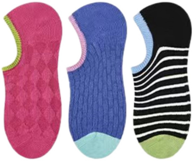 Hello Weekend 여성 양말 귀여운 배색 봄여름 단목 양말 실내 양말 고무 모조 양말 신발 커버 운동 미끄럼 방지 3족 세트
