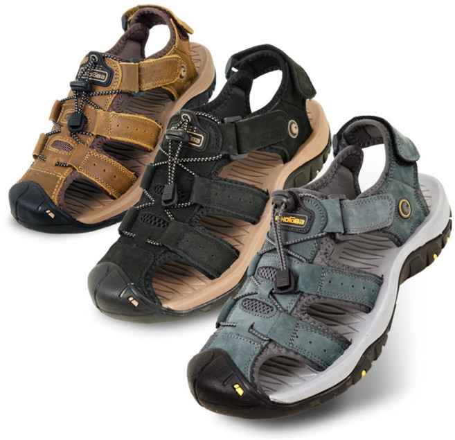 [에코로바] 고급 누벅 가죽 남성 아웃도어 라이더 트레킹샌들 등산샌들 ER0900