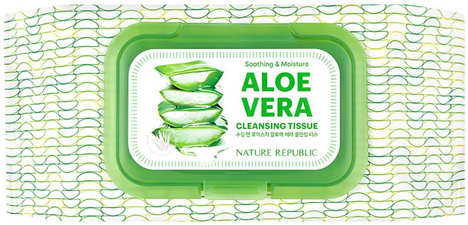 네이처리퍼블릭 수딩앤모이스처 알로에베라 클렌징 티슈, 2개, 80매입