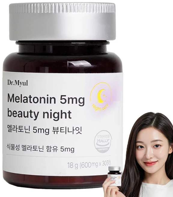 닥터뮬 식물성 멜라토닌 영양제 5mg 여성 피부케어 글루타치온, 1박스, 30정 - 쿠팡