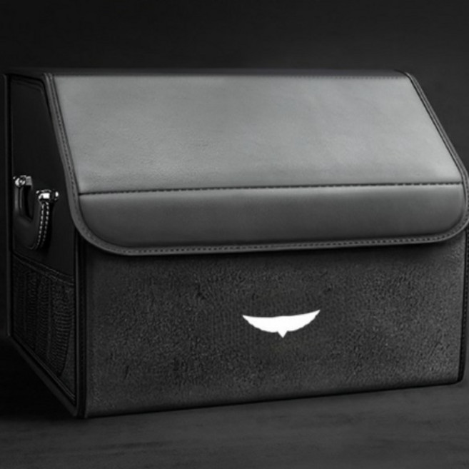 제네시스 G90/GV70/GV80 호환 트렁크정리함 접이식 방수 초극세사 내구성 강화, 블랙Black