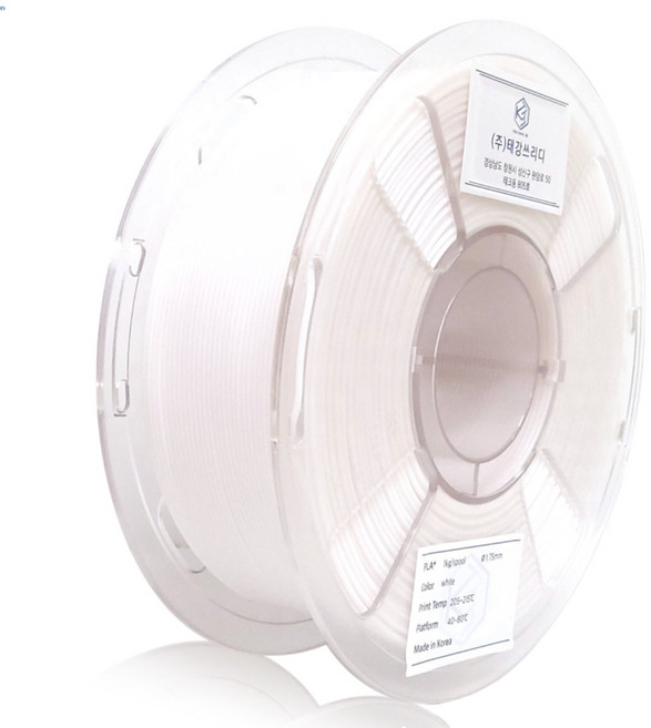 고품질 국산 PLA+ 매트 무광 필라멘트 1kg 3D프린터/펜 재료 뱀부랩호환, 화이트
