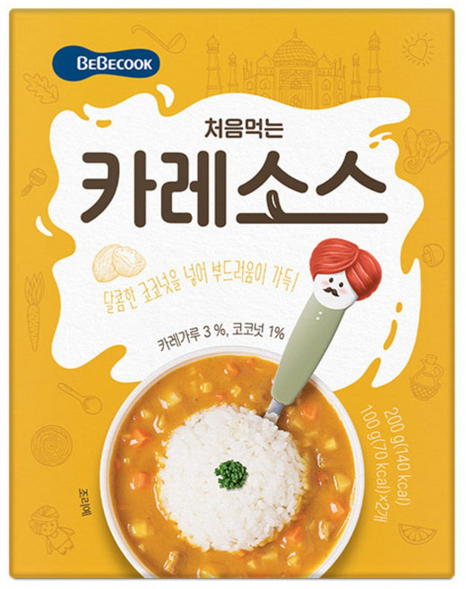 베베쿡 처음먹는 카레소스, 200g, 4개, 카레