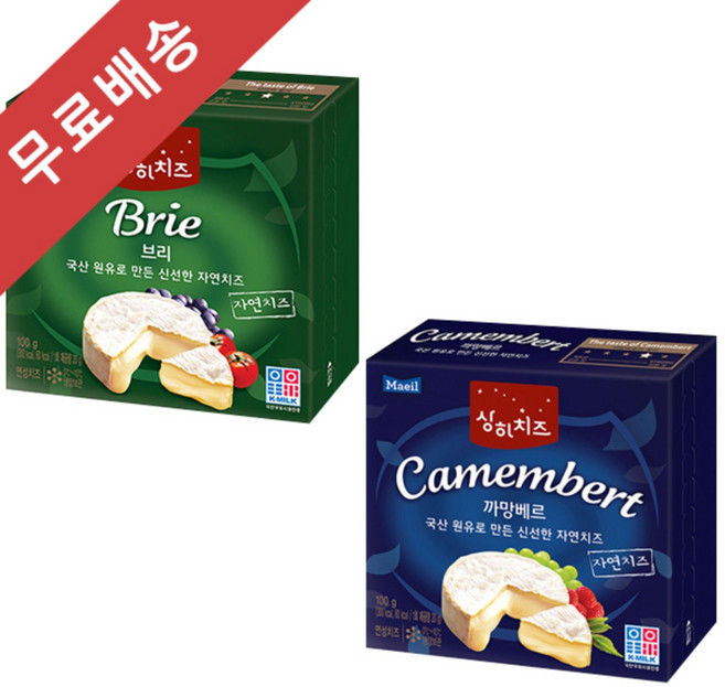 매일 상하 까망베르 자연치즈100g 1개+브리 1개, 100g, 2개