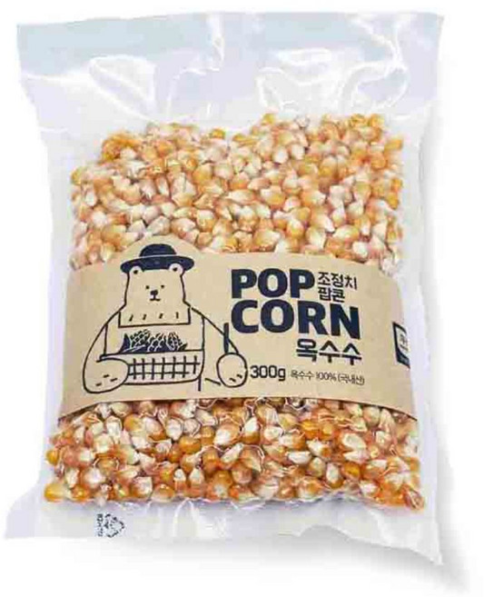 강원도 국내산 100% 무농약 Non GMO 팝콘용옥수수 1.5kg, 5개, 300g