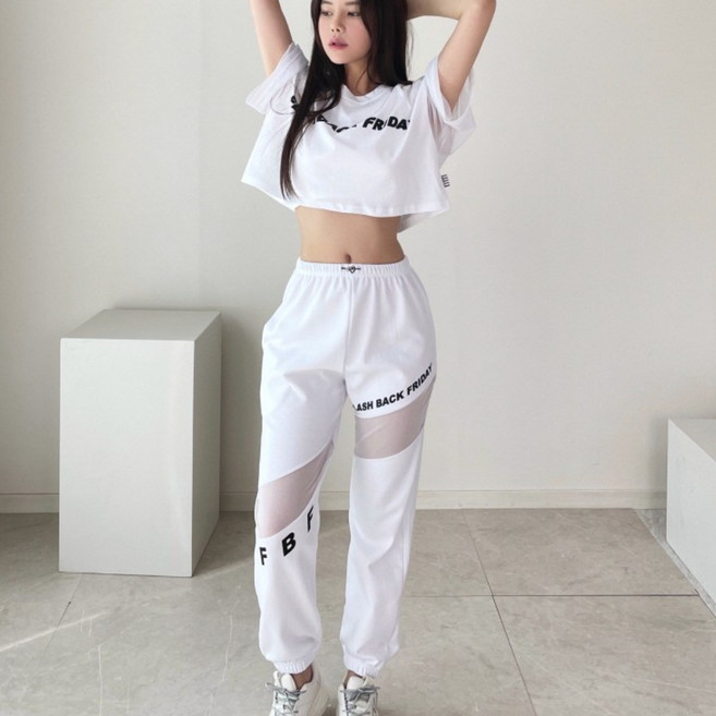 [공연댄스] FBF 밴딩 모션망사 조거 트레이닝 팬츠