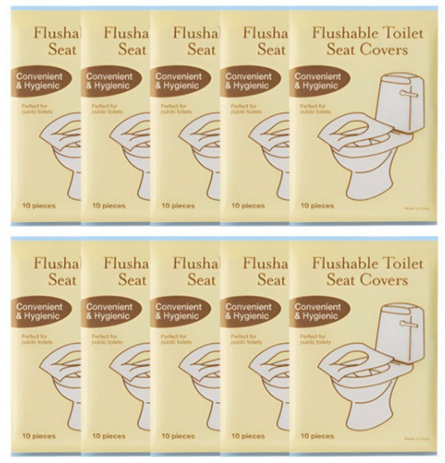 투데이리빙 100p 세트 일회용 변기 커버 휴대 여행용 양변기 시트 휴대용 미니 사이즈, R98168W, 100매