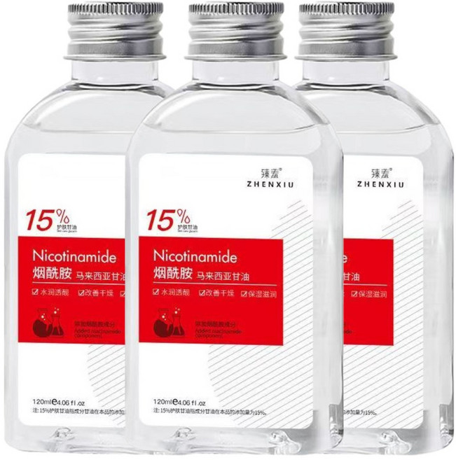 臻萃 ZHENXIU 15%煙酰胺馬來西亞甘油精華液 120ml (3入組) 高效保濕提亮肌膚, 3件, 120g