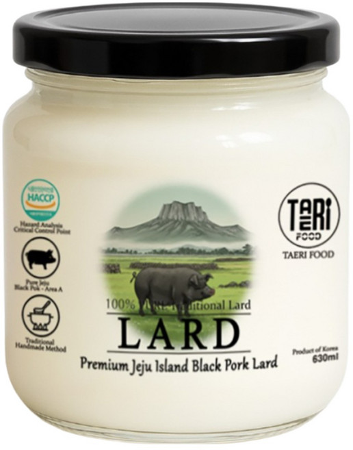 TAERIFOOD 제주 프리미엄 흑돼지 라드유 (HACCP), 3개, 630ml