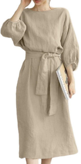 ZAJA 여성 봄 가을 빅사이즈 원피스 A라인 데일리 오버핏 하객룩