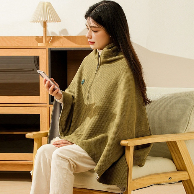 [한정세일] 휴대용 USB 온열담요 전기담요 무릎 발열 담요 이불 차박 캠핑 사무실 학생 여행용 보온 담요, 그린