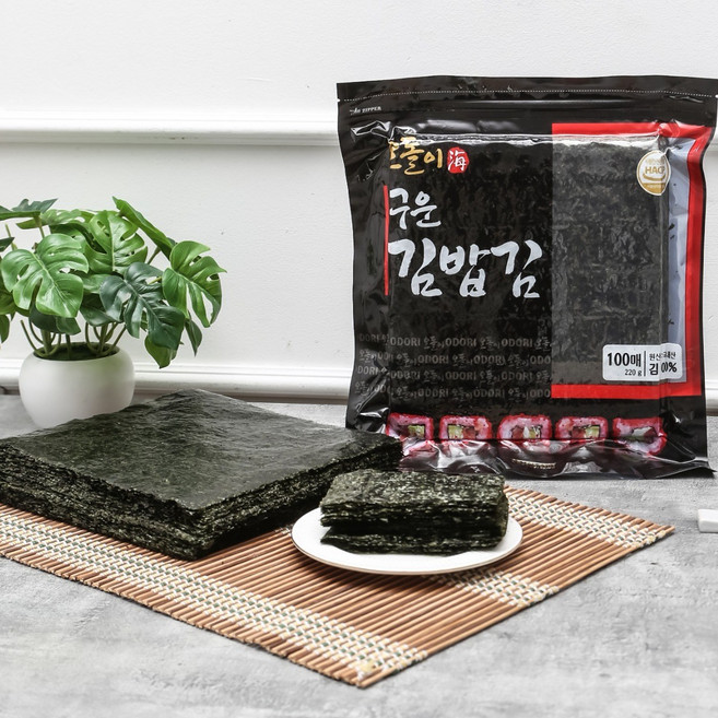 김밥김 두번 구운 오돌이 김밥용김 100매, 230g, 10개