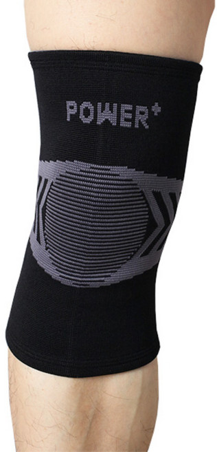 파워플러스 무릎보호대 국내제작 밴드 아대 압박 관절 러닝 골프 군인 의료용, 블랙, 1개