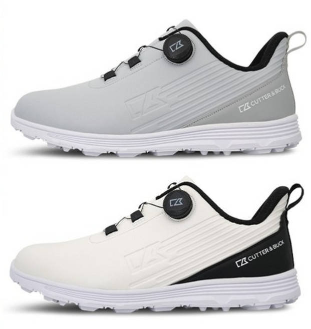 커터앤벅 남성 라인로고 스파이크리스 골프화 - CBM5AGS114