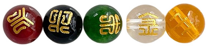 미라클스톤 음양오행 부적 원석 팔찌 재료, 금(투명), 1개