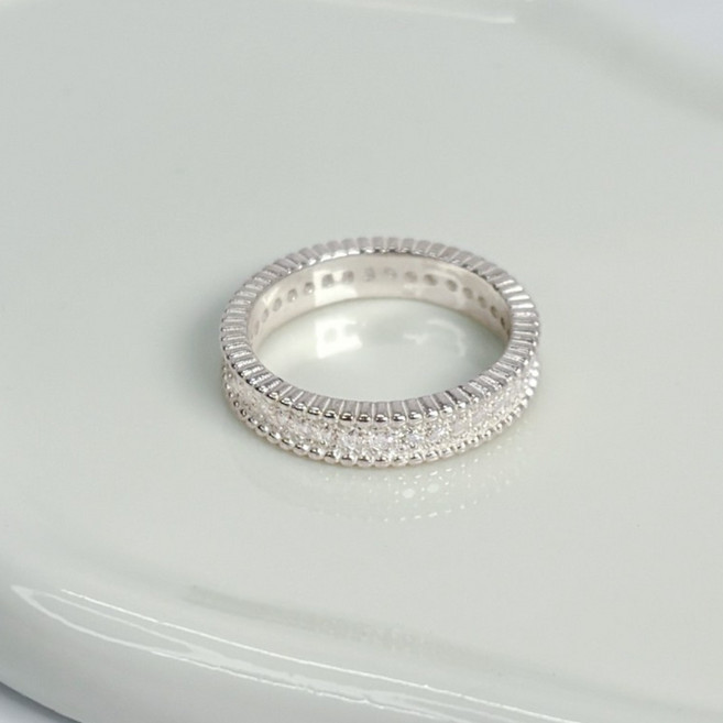 실버925 볼드 파베큐빅 솔리드 은반지 포인트 검지반지