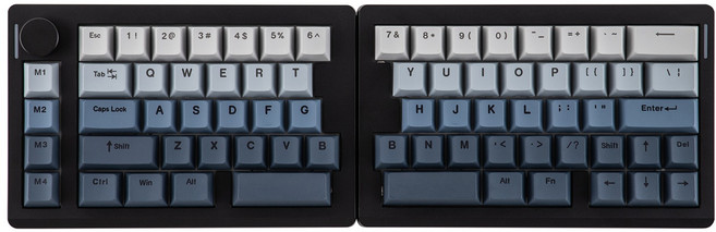 EPOMAKER 에포메이커 Split70 70배열 좌우 분리형 유무선 기계식 키보드 인체공학적 앨리스 레이아웃 VIA/QMK, 블랙, 위스테리아 리니어축 V2, 제조사축