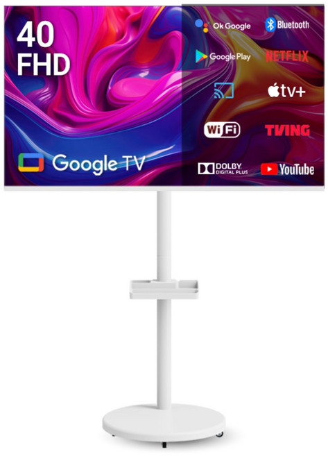 무빙큐빅스 화이트에디션 40인치 FHD 삼탠바이미 퍼스트 셋트 이동식 스마트TV 삼텐바이미 중소바이미, 고객직접설치, 스탠드형, 101cm(40인치)